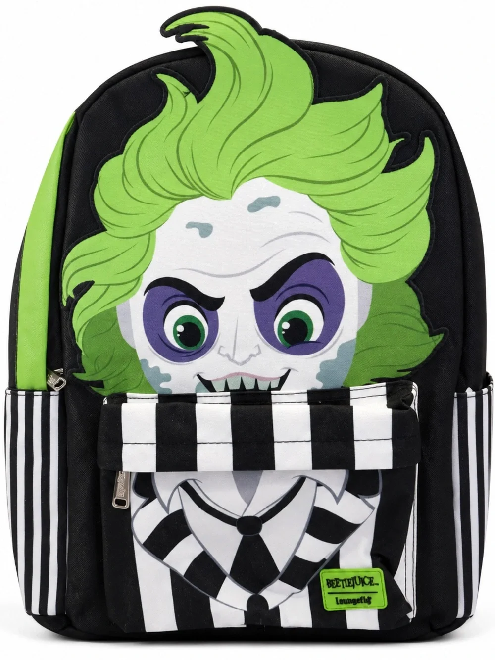 Loungefly Beetlejuice Kids Backpack - Neon Green & Black
